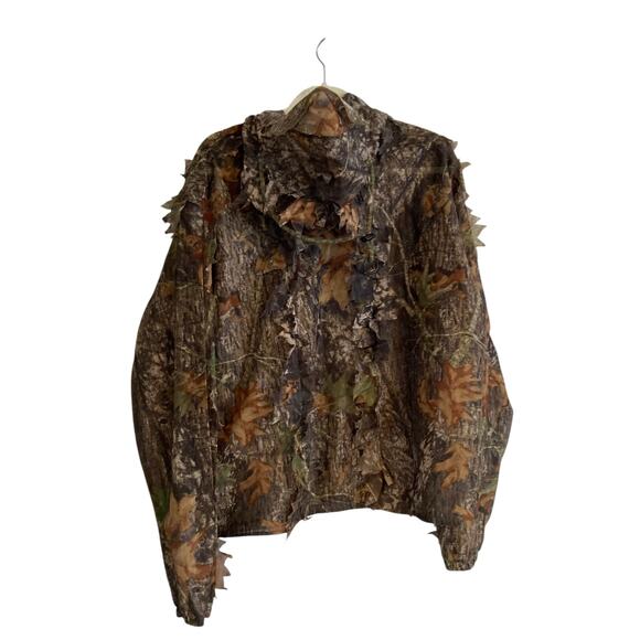Underbrush Mossy Oak Break Up Camo Hooded Ghillie 3D Hunter Jacket Size Medium - Picture 2 of 16